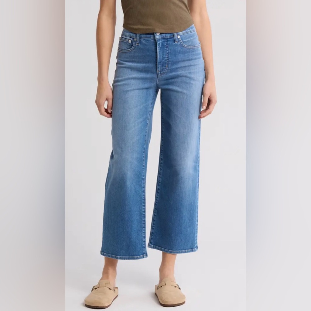 Madewell High Rise Blue Jeans Wide Leg Atala Wash